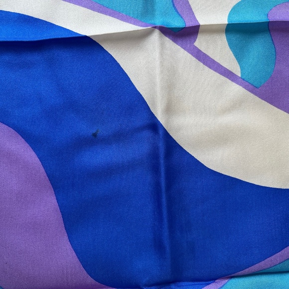 Vintage Liberty of London 100%Silk 23" Square Scarf Blue Purple Pucci-Like Women - Picture 5 of 7